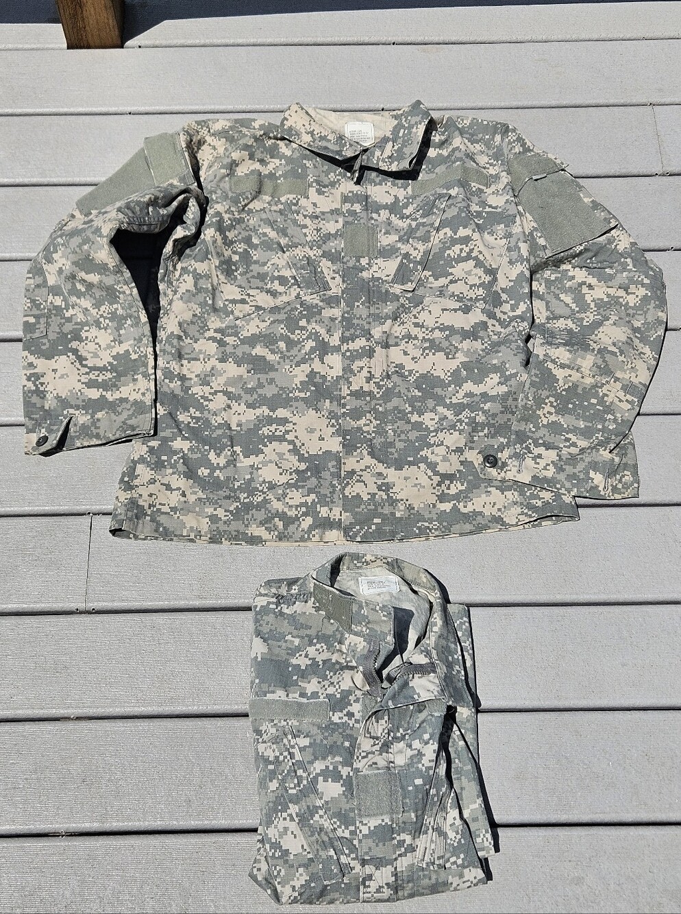 lot of 2 ACU Digital Camo Button Up Shirt Size Medium-Long Army #military #camou